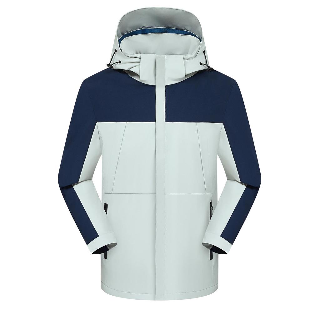 Personalized Windproof 3-in-1 Jacket: Solid Color, Custom Logo, Unisex Design, Thick Workwear