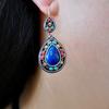 Gorgeous  Color Water Drop Earrings Inlaid Natural Stone Dangle Earrings For Women Bridal Engagement Wedding Jewelry Gifts