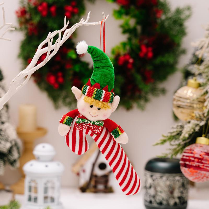 Fabric Elf Enchanting Hanging Decoration For Christmas Featuring Adorable Cane Candy