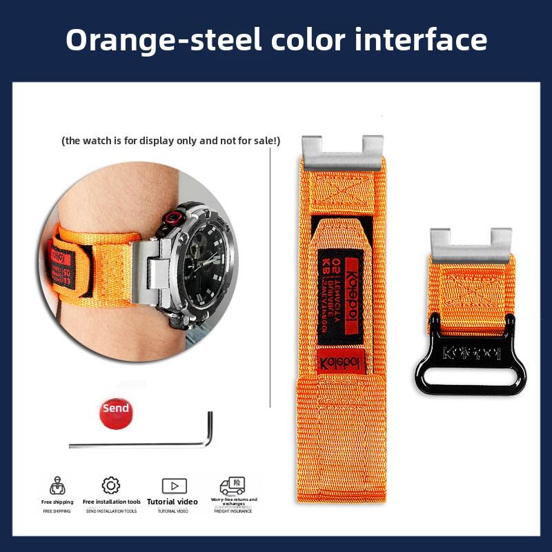 For Casio GST-B100/S130L/S310/W120L Fashionable and personalized modification nylon canvas watch strap accessories Send tools