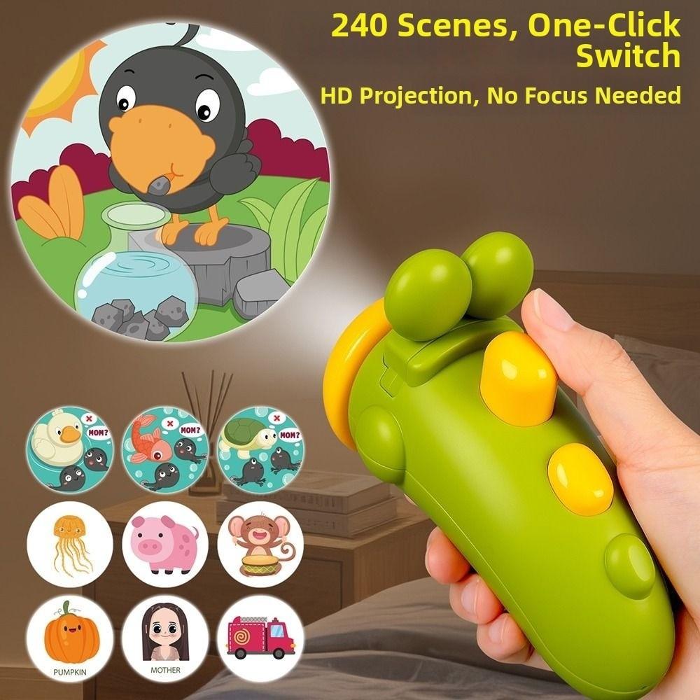 Flashligh toy Projection Storyteller Baby Sleep Aid Slide Story Machine Nursery Room