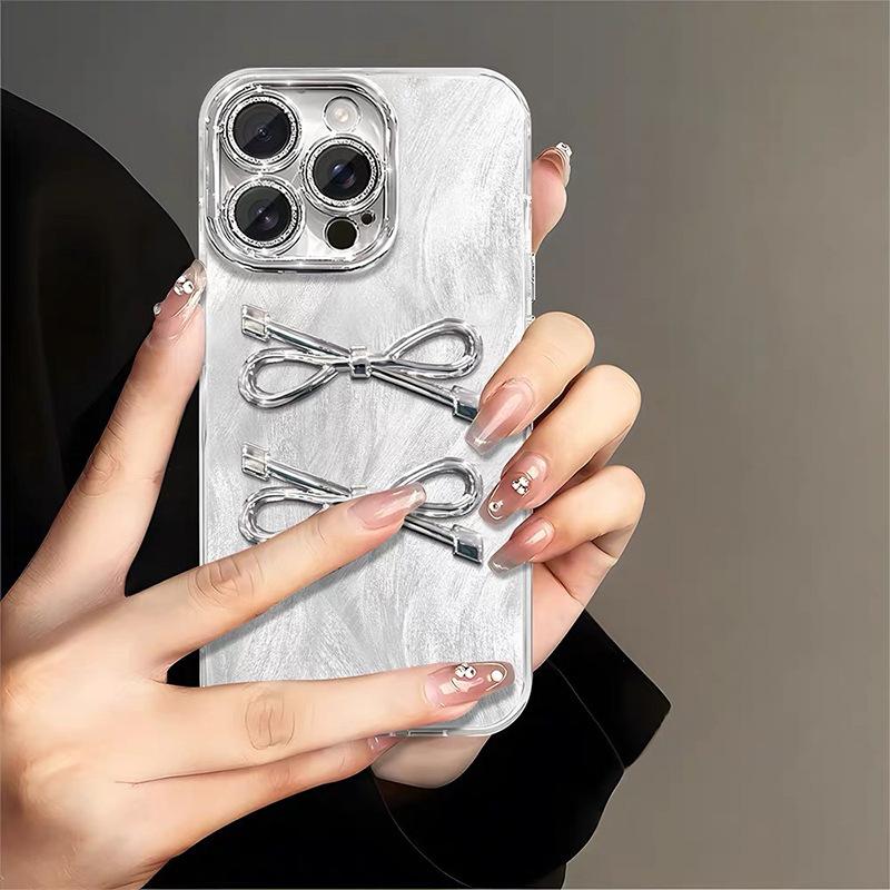 All Inclusive Anti Fall Bow Phone Case for IPhone 17 Promax Puppy Pendant for Apple 16 Lanyard Crossbody