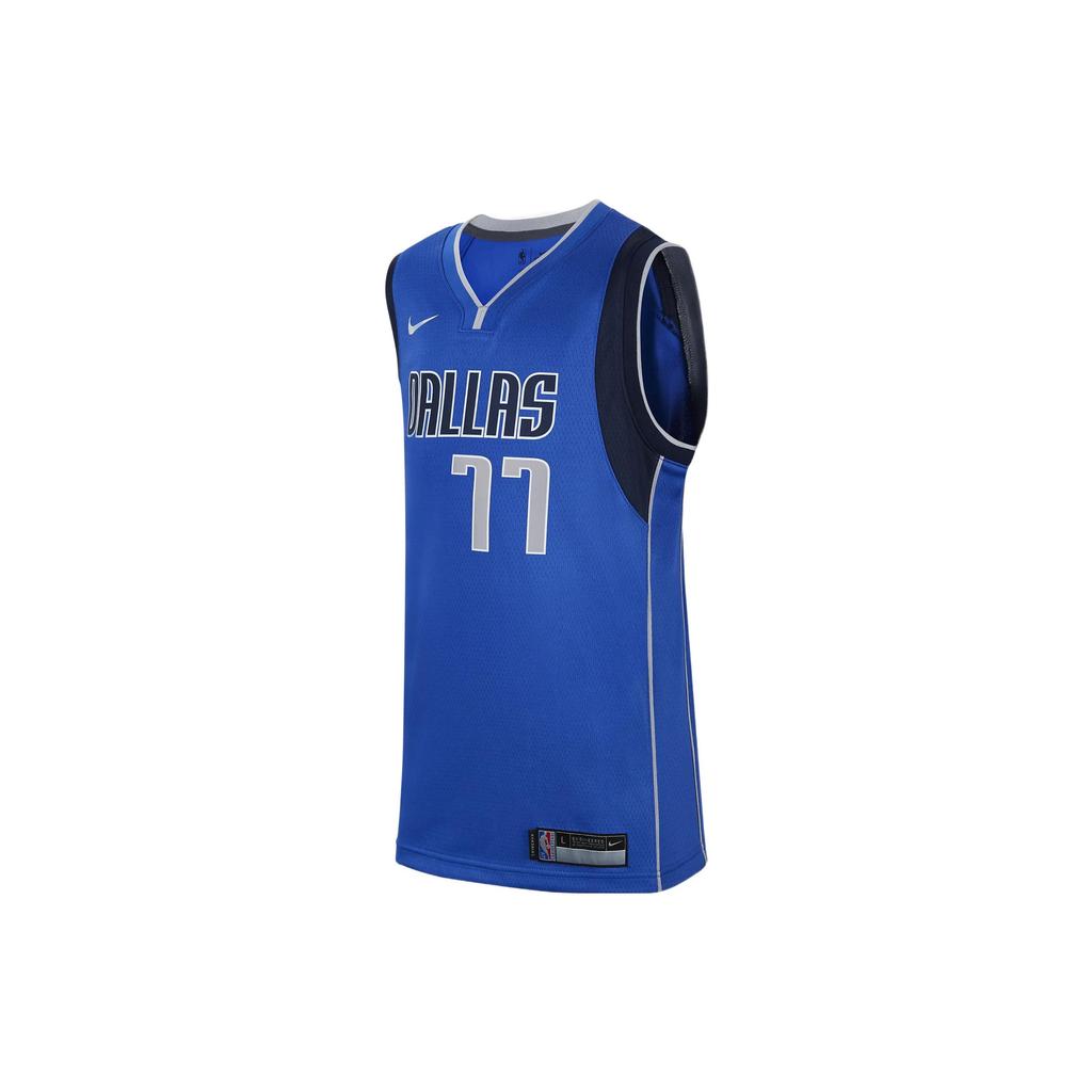 Nike NBA Kids Letter Number Logo Print Basketball Jersey SW Fan Edition Dallas Mavericks Doncic 77 Kids jersey Dark-Blue DV2396-480
