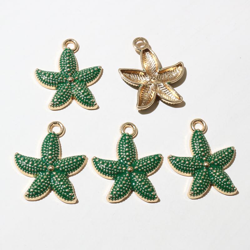 20pcs Enamel Starfish Charms Pendant 23x19mm Alloy Metal Crafts for Earrings Necklace Bracelet DIY Jewelry Making Accessories