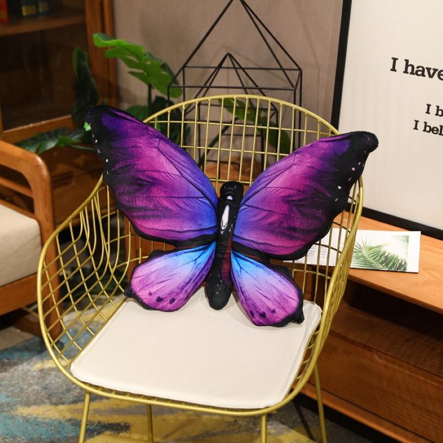 Non-Toxic Colorful 3D Butterfly Pillow Decorative Animal Throw Pillows Print Accent Pillow Stuffed Cushion Bed Bedroom Couch Room Decor