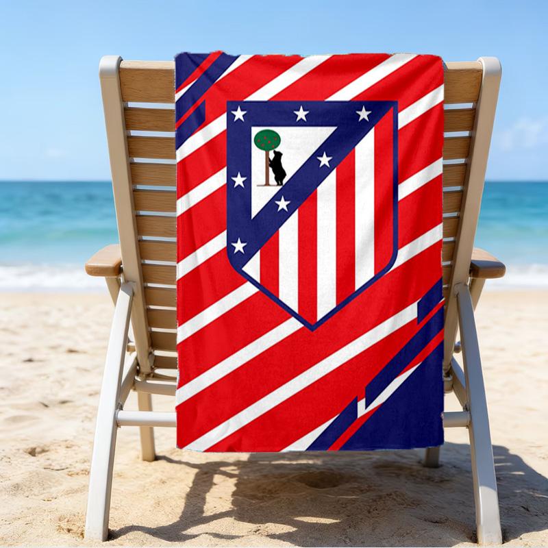Atletico Ma-drid Crest Printed Beach Towel, Super Soft Microfiber, Perfect Gift Birthday, for Pool, Beach, Travel, for Family and Friends