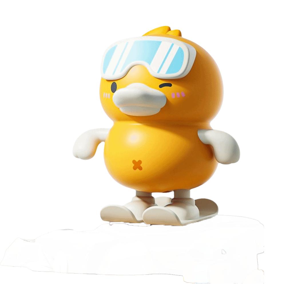 Plastic Material Skiing duck toy Clockwork Design Jumping Duck Toy  Early Education жёлтый