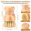 3Pcs Dish Brush Natural Dish Scrub Brush Wooden Cleaning Brush with Handle  Kitchen Cleaning Tools for Washing Cast Iron Pan/Pot