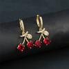 Practical Cherry Dangle Earrings Pendant Earrings Copper Texture Ear Jewelry Suitable for Fashion Individual Present