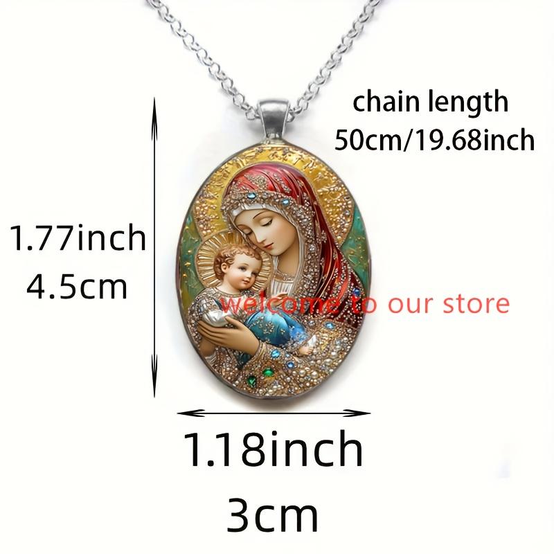 1 buc colier rafinat cu pandantiv oval din sticlă cu model de înger, accesorii de bijuterii romantice și la modă