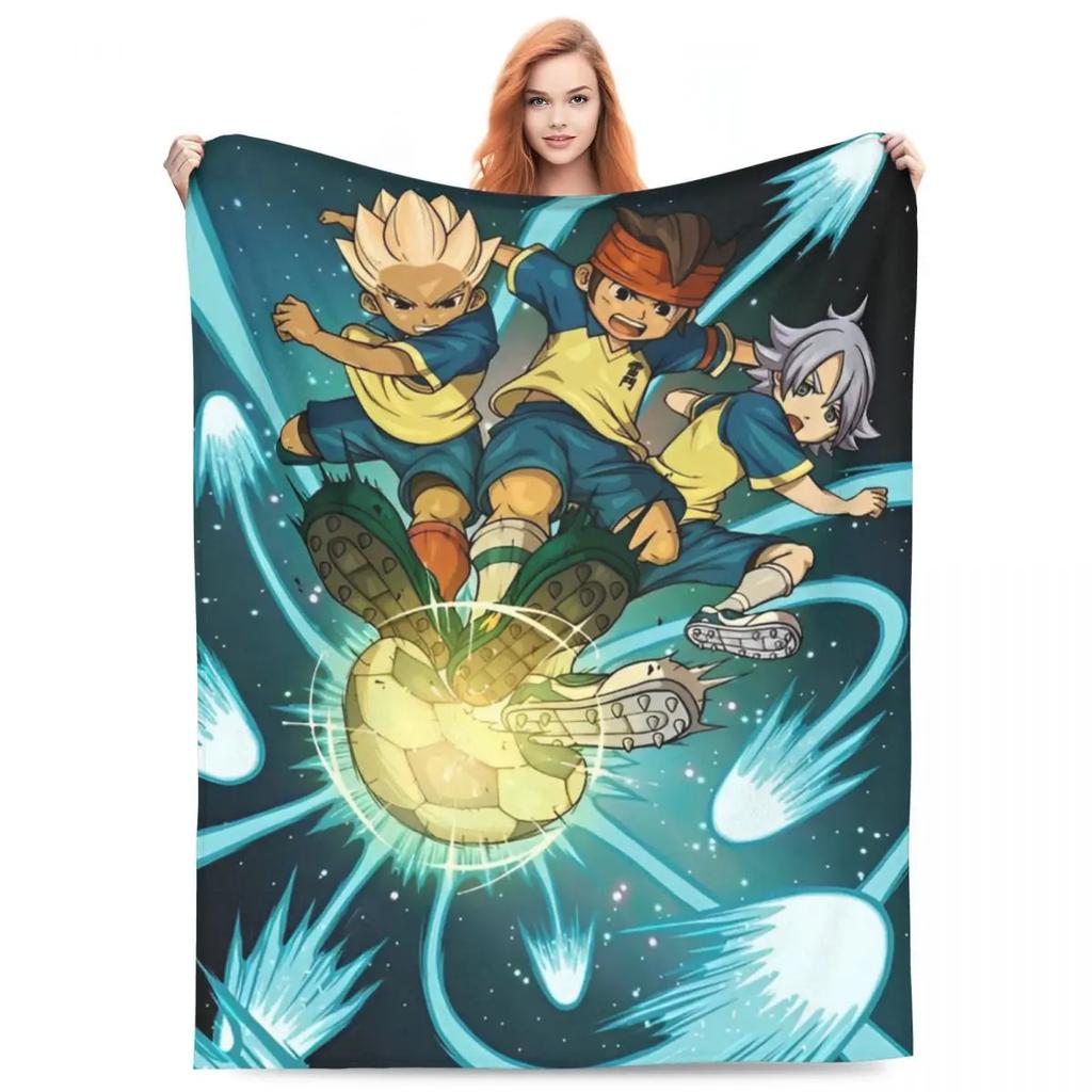 Inazuma Eleven Decken Flanell Textil Dekoration Videospiel Sportspiel Atmungsaktiv Weich Überwurfdecken für Zuhause Reise Steppdecke