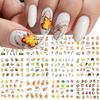Nail Art Watermark Sticker Ins Blockbuster Autumn Gold Fallen Maple Leaf Nail Transfer Sticker