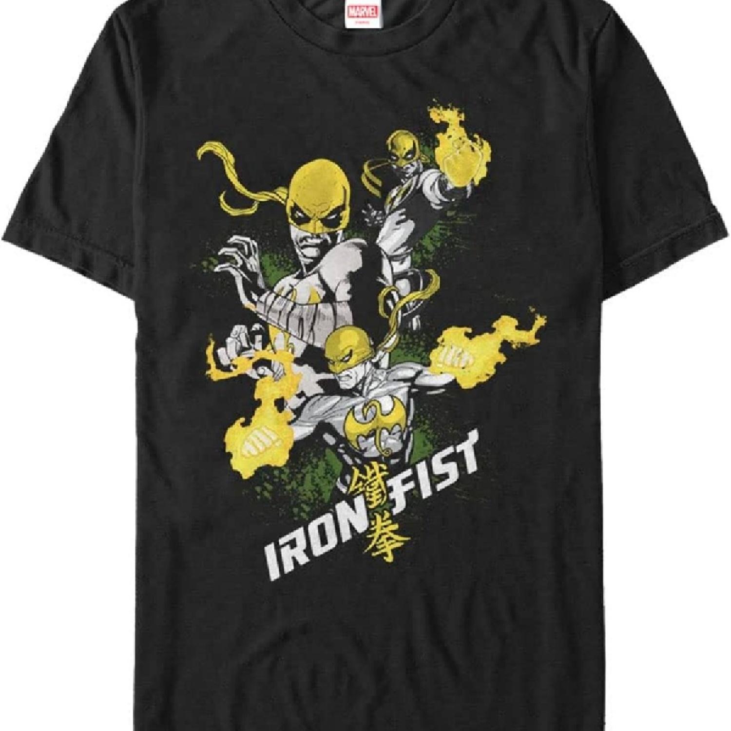 

Marvel Big & Tall Classic Ironfist Stacked Men s Tops Short Sleeve Tee Shirt, Black, 4X-Large XXXXXL чорний