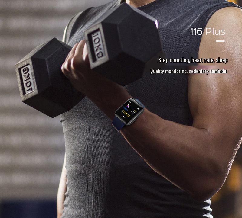 116Plus D13 Smart Sports Bracelet with Color Screen, Step Counter, Bluetooth Alerts, Heart Rate & Blood Pressure Monitor.