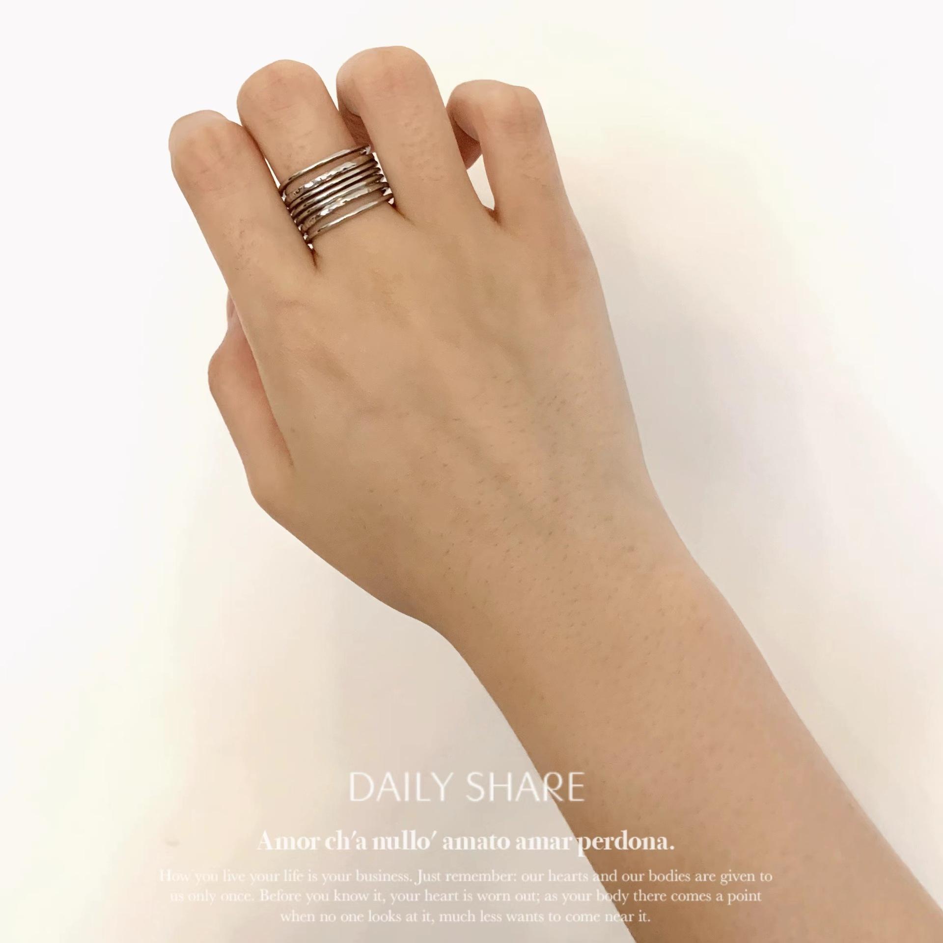 

ins мода преувеличенное многослойное полое гладкое кольцо титановая сталь вакуумное покрытие 18-каратное золотое кольцо мода opening adjustable