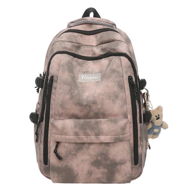 Schoolbag new ins college students versatile tie-dye schoolbag simple and fashionable large capacity junior high school students computer backpack