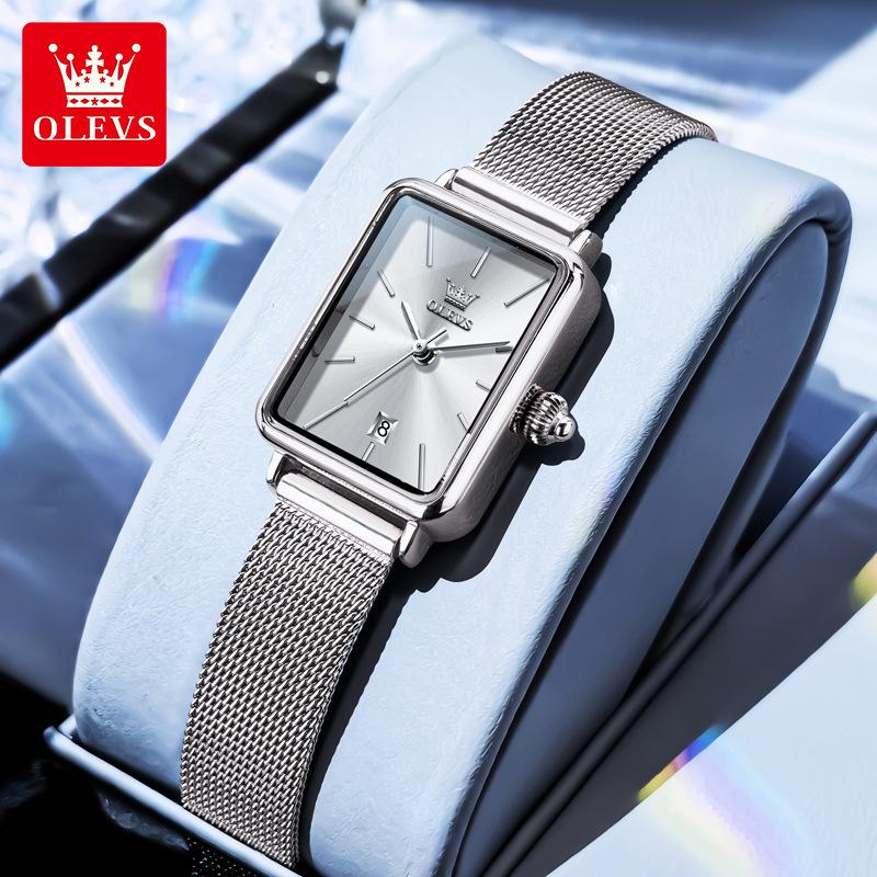 OLEVS Watch Women New Watch Casual Fashion Quartz Wristwatch Waterproof Luminous Date Square Watch Ladies Gifts