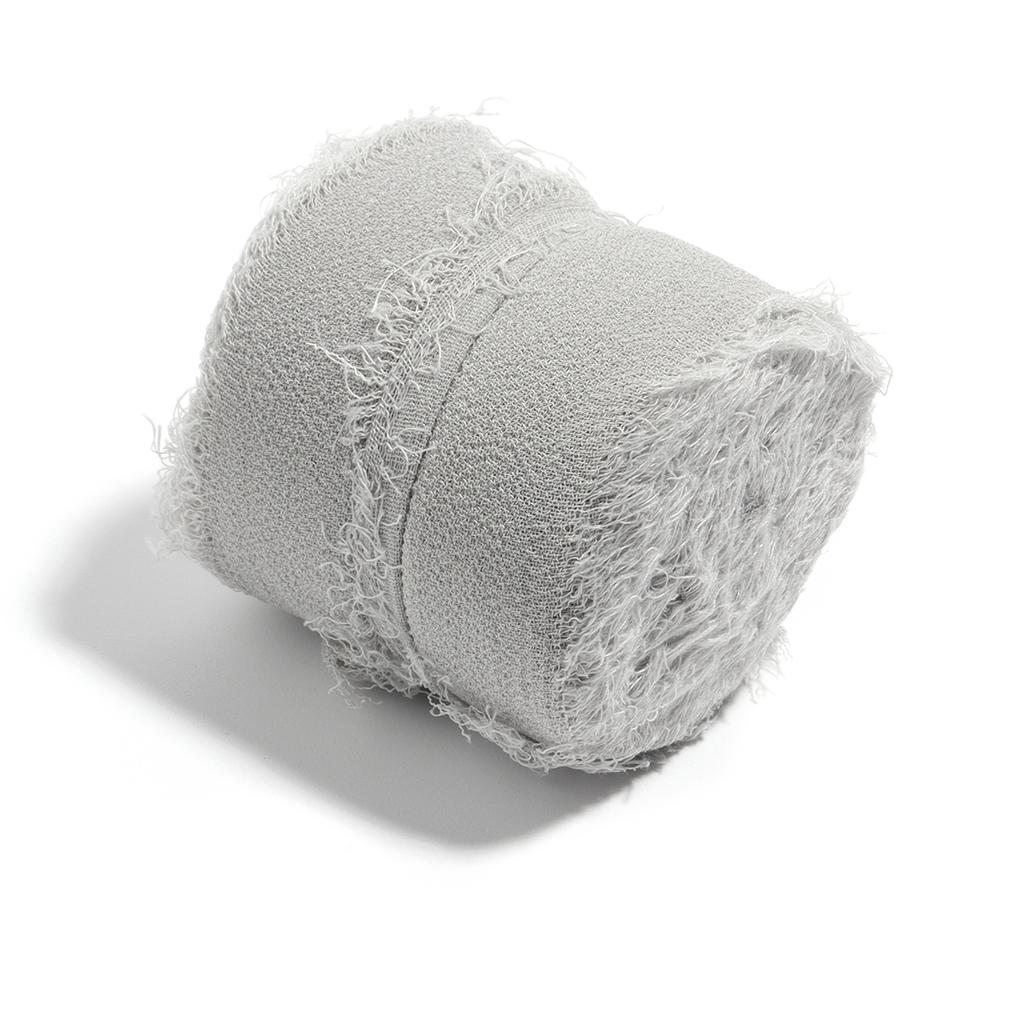 5M/Rolle 4cm Handgefertigtes Ausgefranstes Satin-Chiffon Seidenähnliches Band für DIY Schleifen-Bastelarbeiten Geschenkverpackung Sträuße Party Weihnachtsdeko