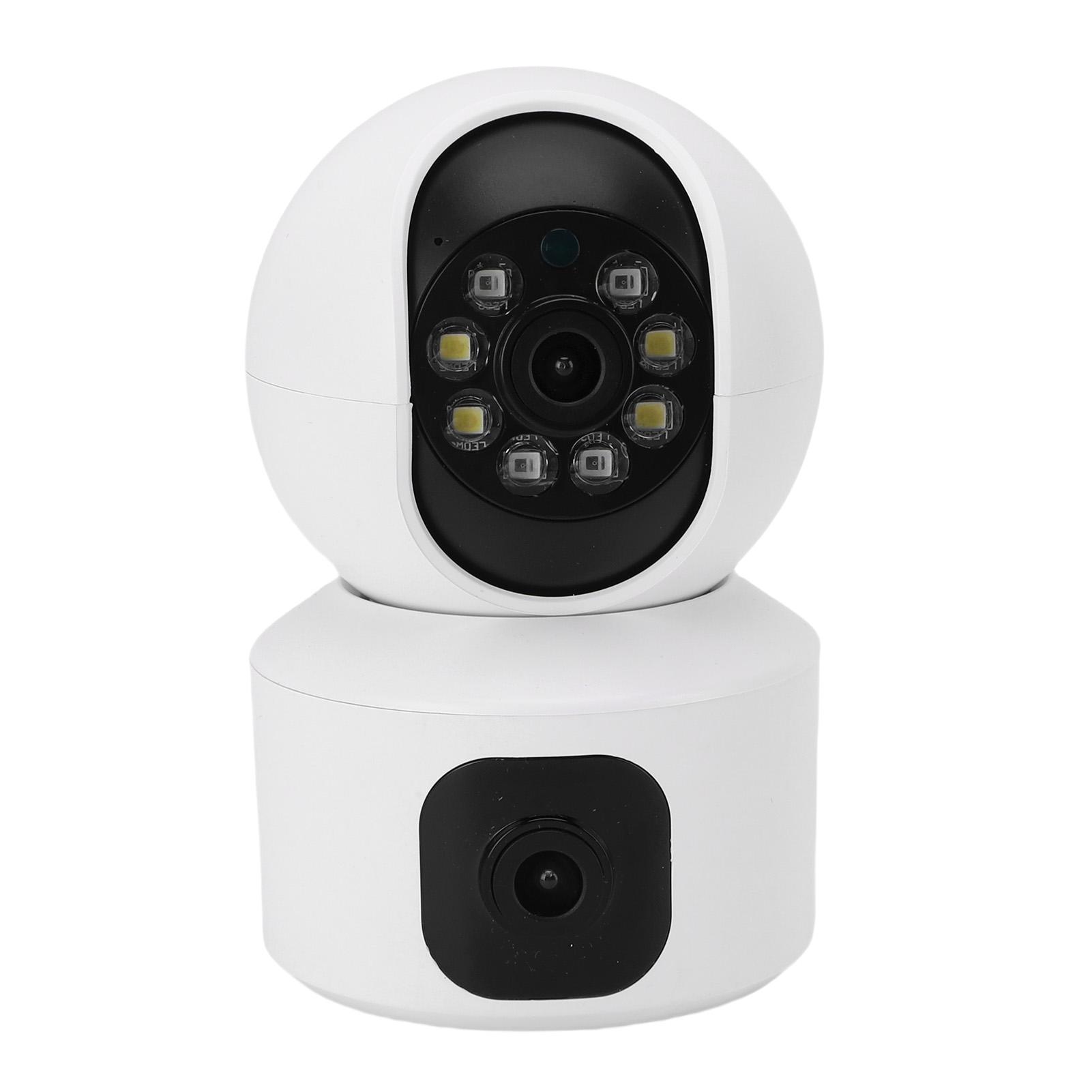 

Камера безпеки з двома об єктивами Підтримка WiFi Bluetooth Виявлення руху Відстеження Двосторонній зв язок Домашня безпека US Plug