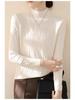 Women's High-Quality Textured Winter Sweater with Half-High Collar and Long Sleeves