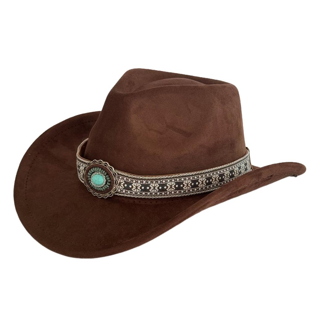 Hot-selling retro bull's head big-brimmed top hat, European and American suede western cowboy hat, men's temperament jazz hat