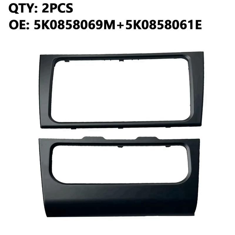 Portable Interior Dash Radio GPS Head Unit Trim AC Bezel Heater Control Panel For VW Golf 2009-2012 5K0858061F 5K0858069