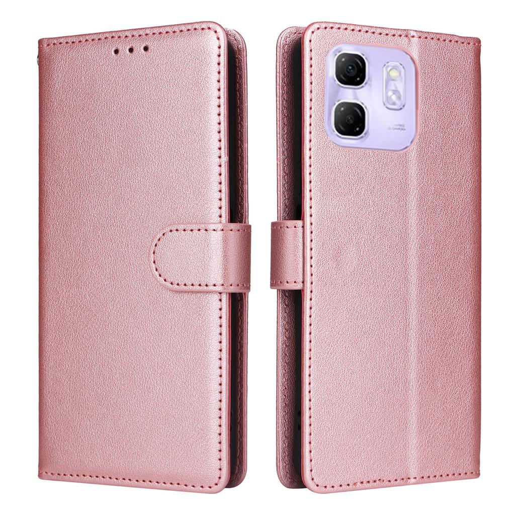 For Infinix Hot 50i 4G/Smart 9 4G Case Wallet Stand View PU Leather Phone Cover with Wrist Strap