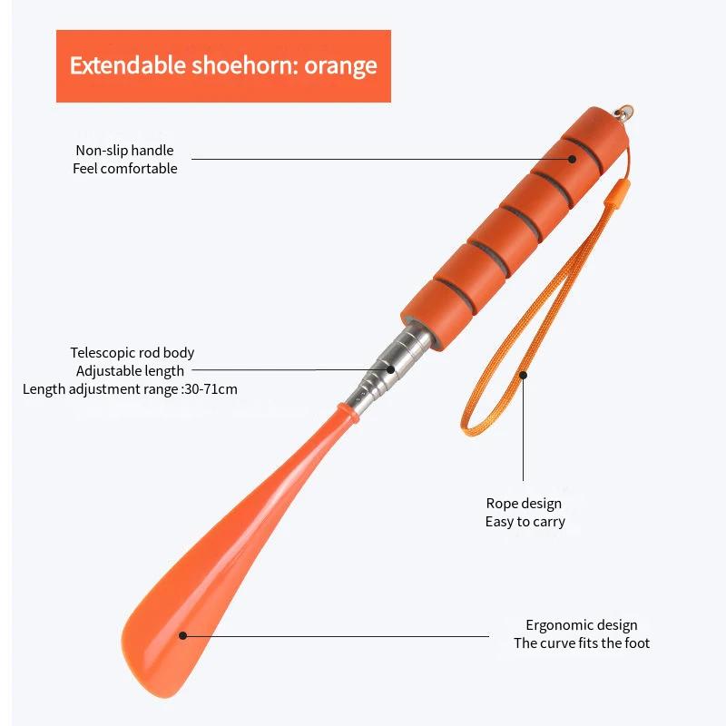 Elderly And Pregnant Women Long Stretchable Metal Shoehorn 30cm-71cm No Bending over Shoe Spoon Spatula for Easy Shoe Wear