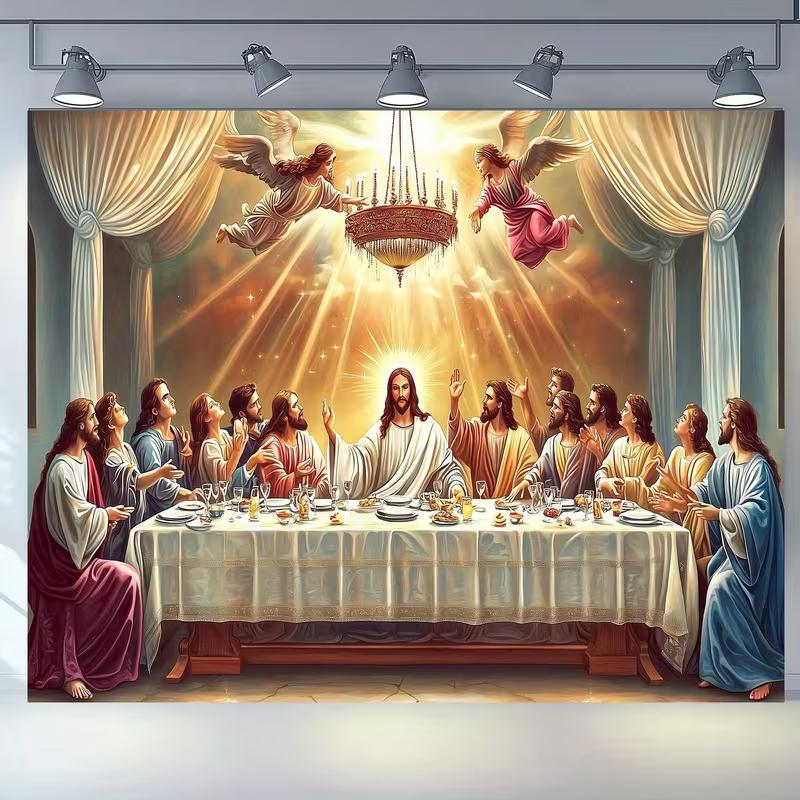 2D Religious Jesus and Disciples Backdrop Photography Background Banner 47.2x31.5inch/120*80cm
