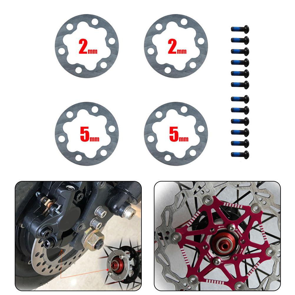 4PCS Brake Gasket Spacer Set for Electric Scooter and E Bike 6 Holes Disc Washer 25mm Suitable for 44MM Rotors Includes Screws