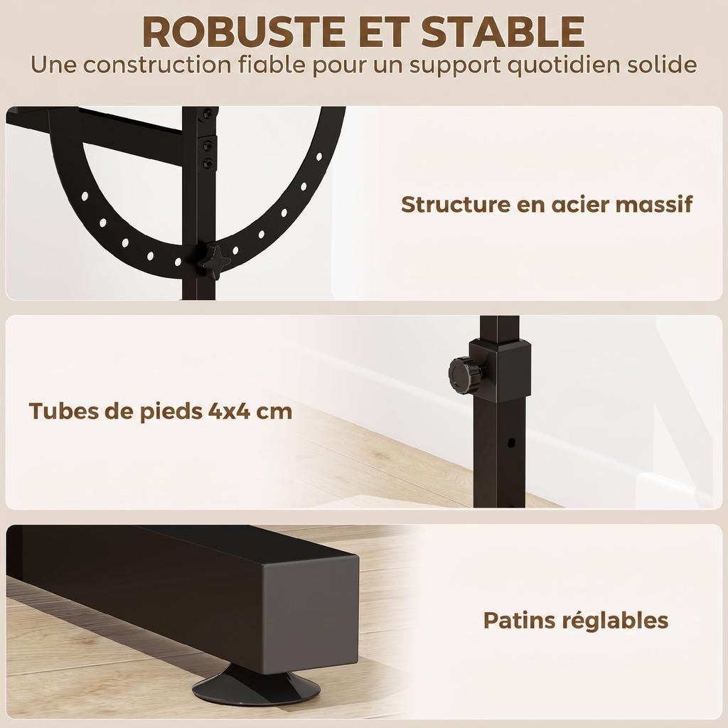 Tiltable Drafting Table, 0-85 Degrees, Height-Adjustable, Non-Slip Edge, Steel Frame, Black