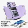 Crossbody Ring Leather Zip Wallet Phone Case for Samsung Galaxy S26 Ultra S25 FE S24 Plus S23 S22 S21 Note 20 Lanyard Cover Bag