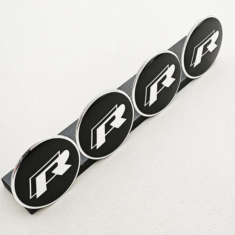 2026 Hot For VW VOLKSWAGEN 4pcs 65mm Car Hub Center Wheel Caps Sticker Logo R Badge Decal For Volkswagen VW Sagitar Passat Beetl