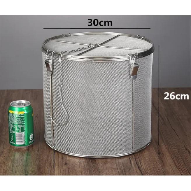 Big Stainless Steel Fine Mesh Strainer Gravy Soup Taste Spice Box Basket Brine Hot Pot Slag Separation Colander Strainers Basket