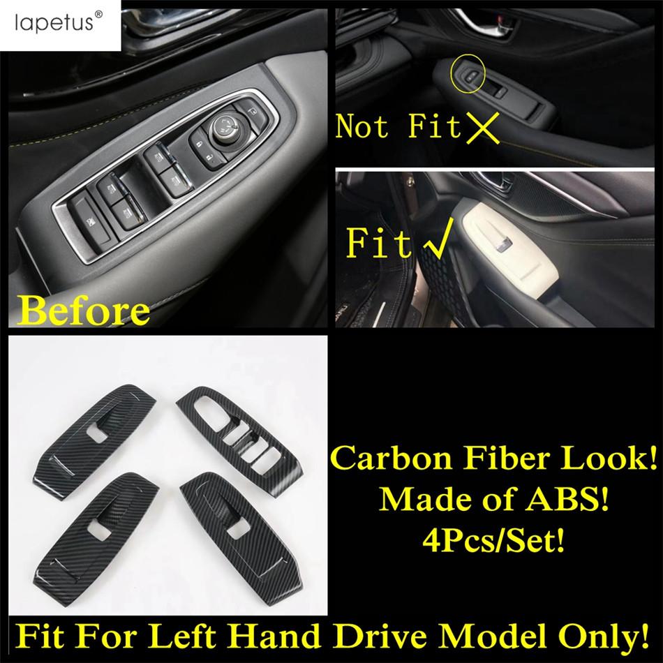 For Subaru Outback   Head Lamp Steering Wheel Gear Water Cup Holder Gear Shift Panel Cover Trim Carbon Fiber Accessories