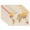 Spring Vintage Bird Placemats Set of 6, Chinoiserie Flower Linen Place Mat Washable Stain Resistant Table Mats for Farmhouse Kitchen 12x18 Inch