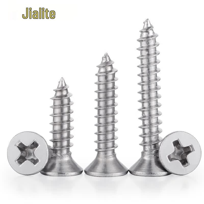 Jianaiter 304 Stainless Steel Phillips Flat Head Countersunk Self-Tapping Wood Screws