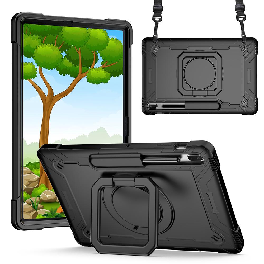 Case for Samsung Tab S7FE S7Plus 12.4' S8Plus S9Plus Swivel Bracket Handle with Shoulder Strap Case for Tab S9 S7 S8 11' Funda