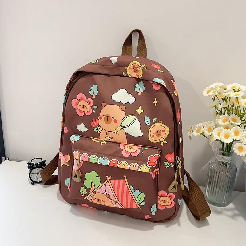 Capybara Childrens Cartoon Backpack With Lightweight Design For Kindergarten Students