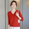 Hot-selling Mid-mother Fashion Collar Sweater Women's Pullover Bottoming Knitted Sweater Spring and Autumn Loose Top