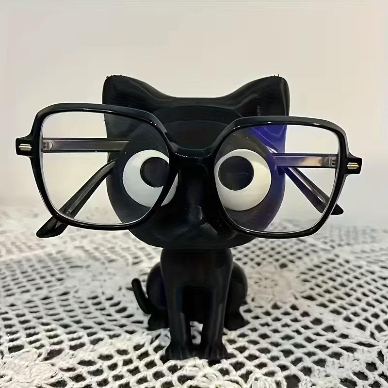 Desk Decor Cat Glasses Holder 3D Printed Sitting Kitten Eyewear Stand Adorable & Functional Organizer to Brighten Your Workspace