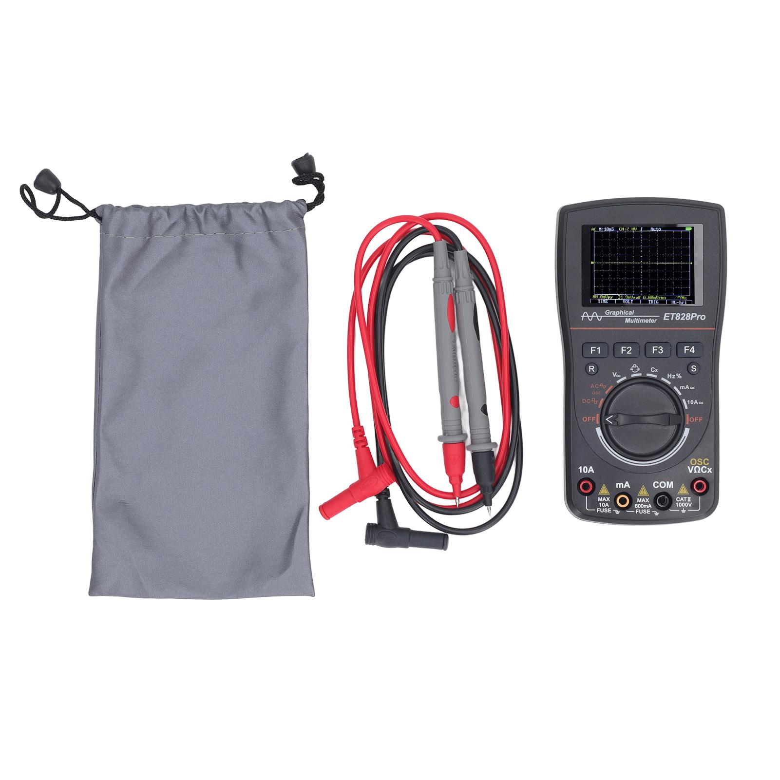 

Oscilloscope Multimeter 2 in 1 50Msps 2.4 Inch Color Display 6000 Counts 10Mhz Handheld