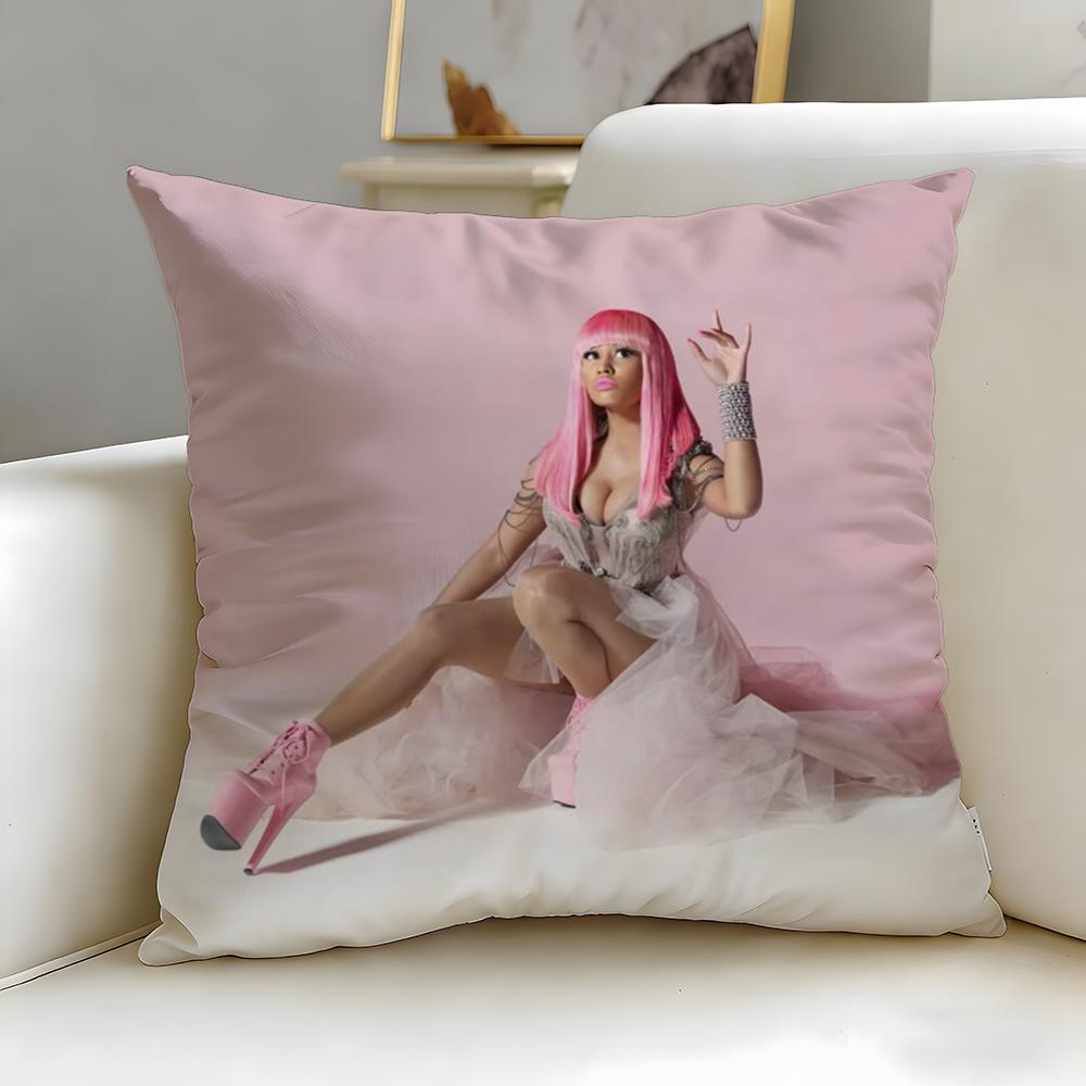popular rapper Nicki Minaj Cushion Cover Soft  EasyWash Pillow Case  Versatile for Couch Bed Travel and Office