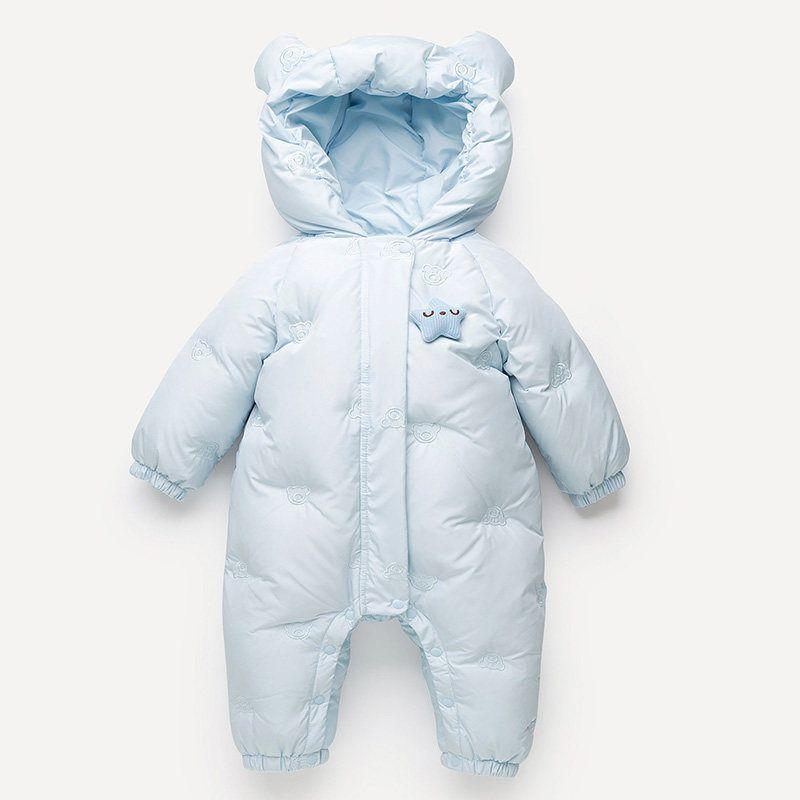 Baby Lightweight Down Jacket, Warm Down Liner Romper for Infants, Unisex Baby Outdoor Wear, One-Piece Crawling Suit