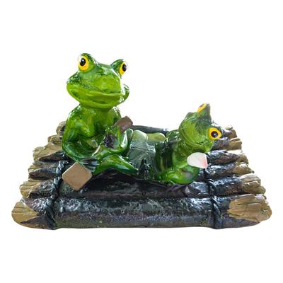 Resin Garden Ornaments Frog Statue Water Floating with Frog Ornament Lovely Frog Figurine Statues for Outdoor Pond Poolside