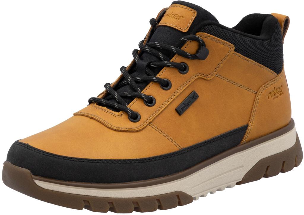 Ботинки Rieker на шнуровке с мембраной TEX ockergelb-schwarz