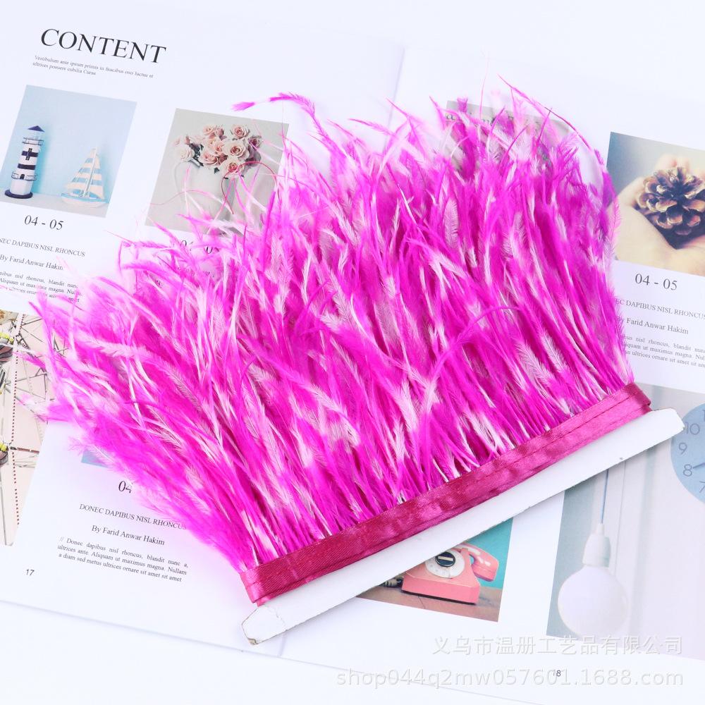 10-15Cm Tie-Dye Ostrich Hair Cloth Edge Clothing Accessories Material Multicolor Ostrich Hair Lace Cloth Strap