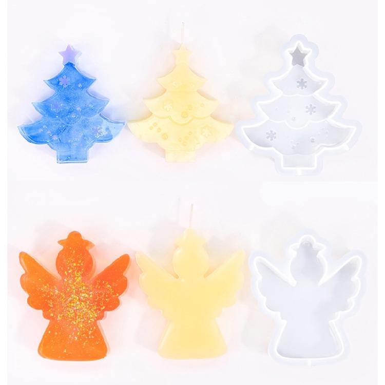 Christmas Tree Silicone Moulds Castings Molds Plaster Molds Scented Candle Molds Ornament for Chocolate Cake Decorations