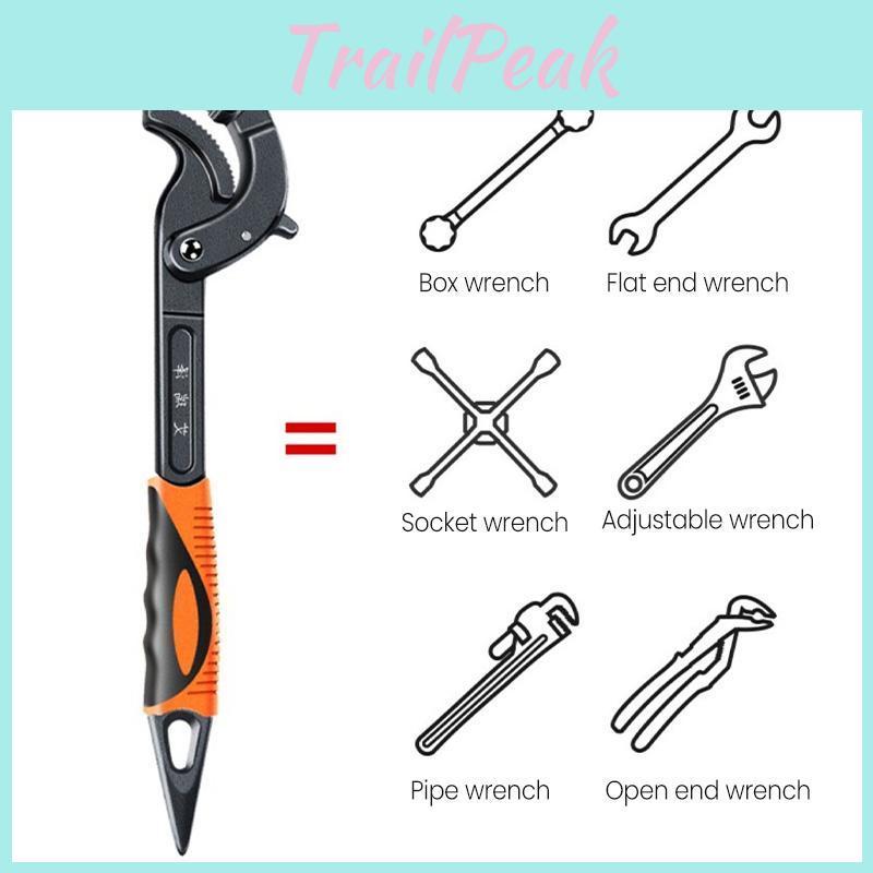 Chromium Wrench Multi Vanadium Steel Functional Adjustable Self Locking Ratchet Open End Wrench Manual Repair Tool