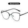 Metal Frame Cat Eye Eyeglass Diamond Bordered Anti Blue Light Glasses Fashionable Vintage Women Eyewear
